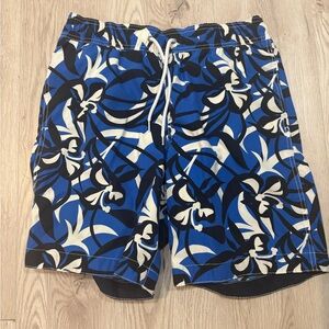 TOMMY HILFIGER size M Blue Floral Men's Swim Shorts trunks NWOT
